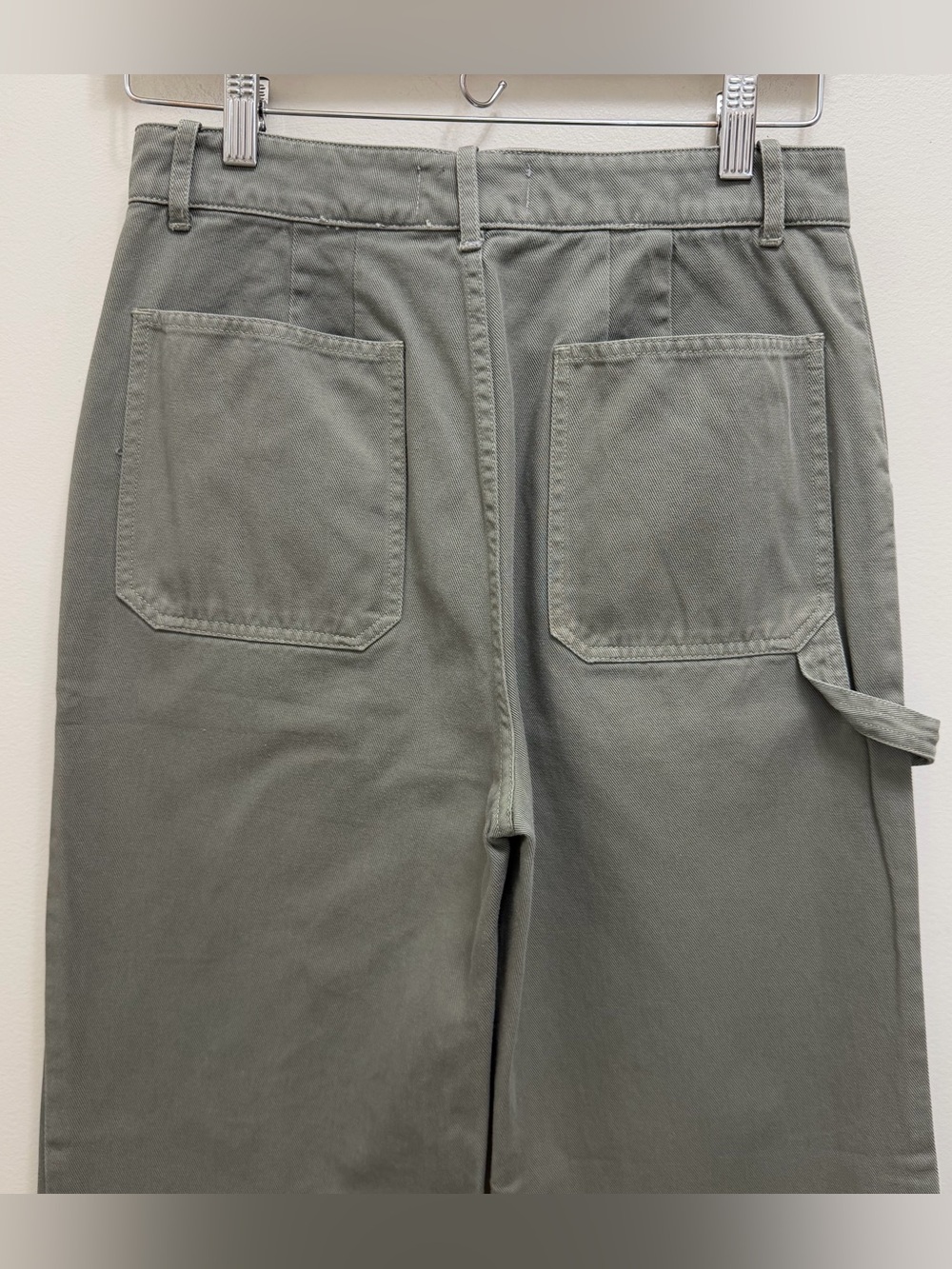 Nili Lotan Quentin Pant High Rise Wide Leg Carpenter Cargo Admiral Green Size 4 - Picture 6 of 8